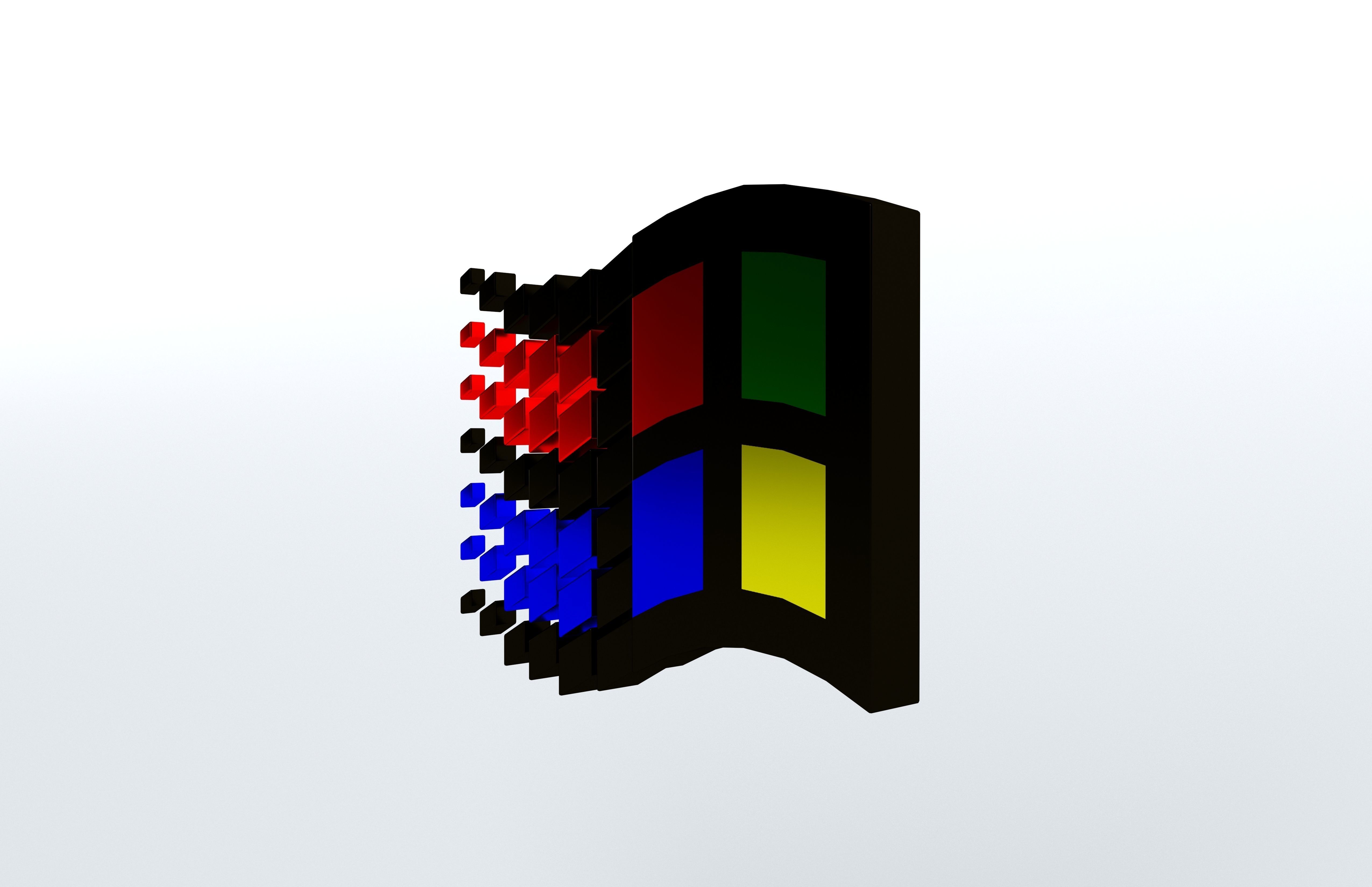 Windows 95 Logo v1 002 Free low-poly 3D model_3