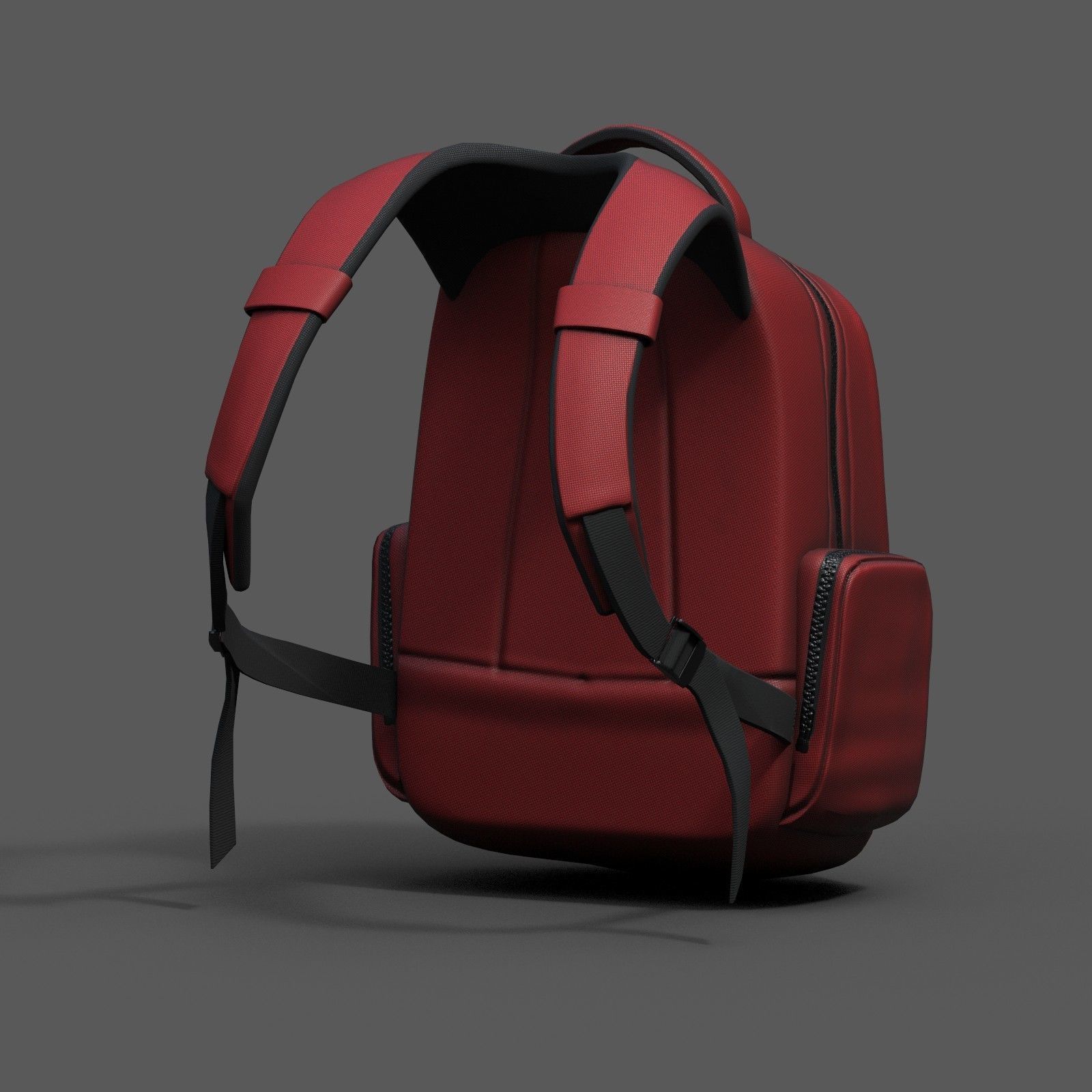 Backpack red human generic Camping scifi fantasy space  Low-poly 3D model_5