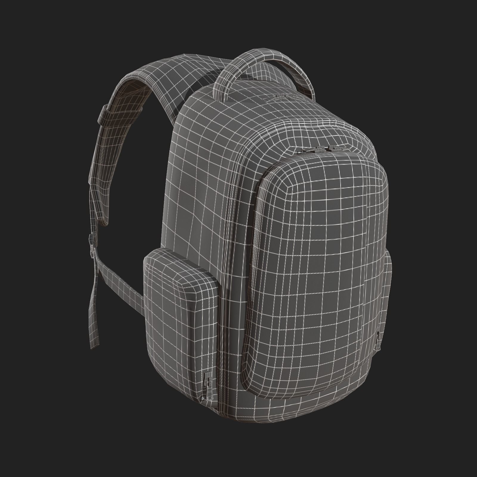Backpack red human generic Camping scifi fantasy space  Low-poly 3D model_8