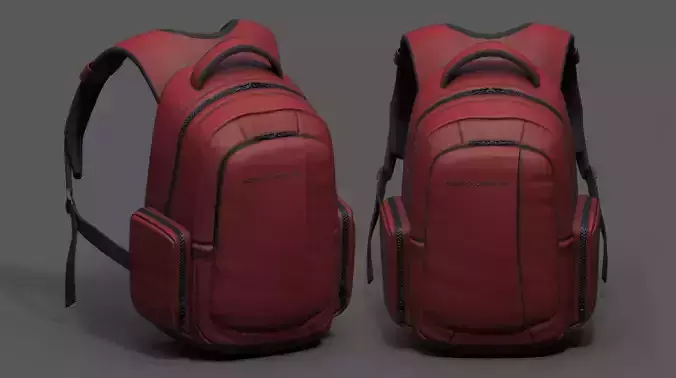 Backpack red human generic Camping scifi fantasy space 