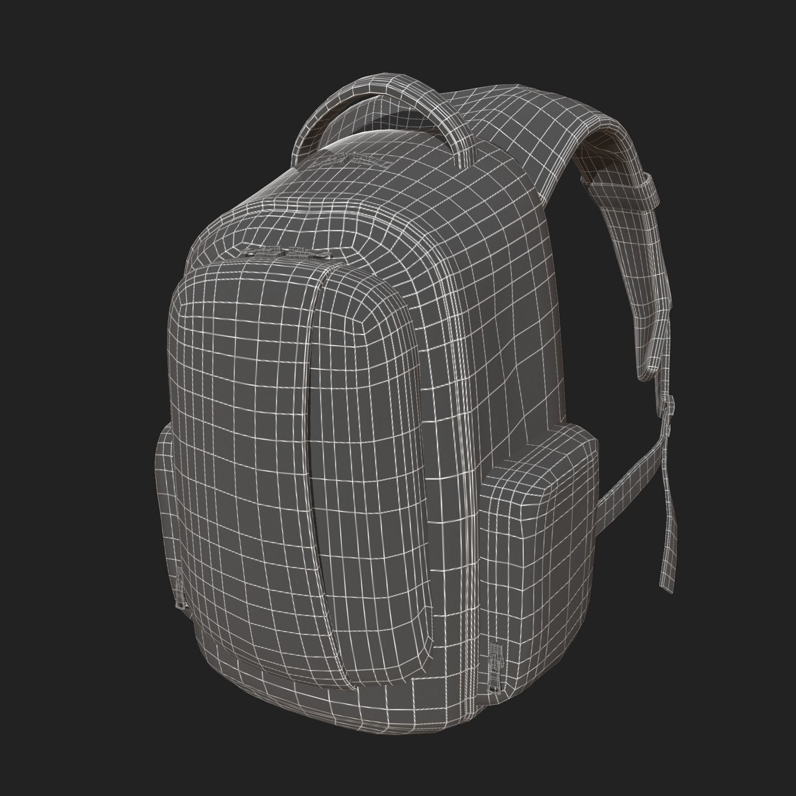 Backpack red human generic Camping scifi fantasy space  Low-poly 3D model_9
