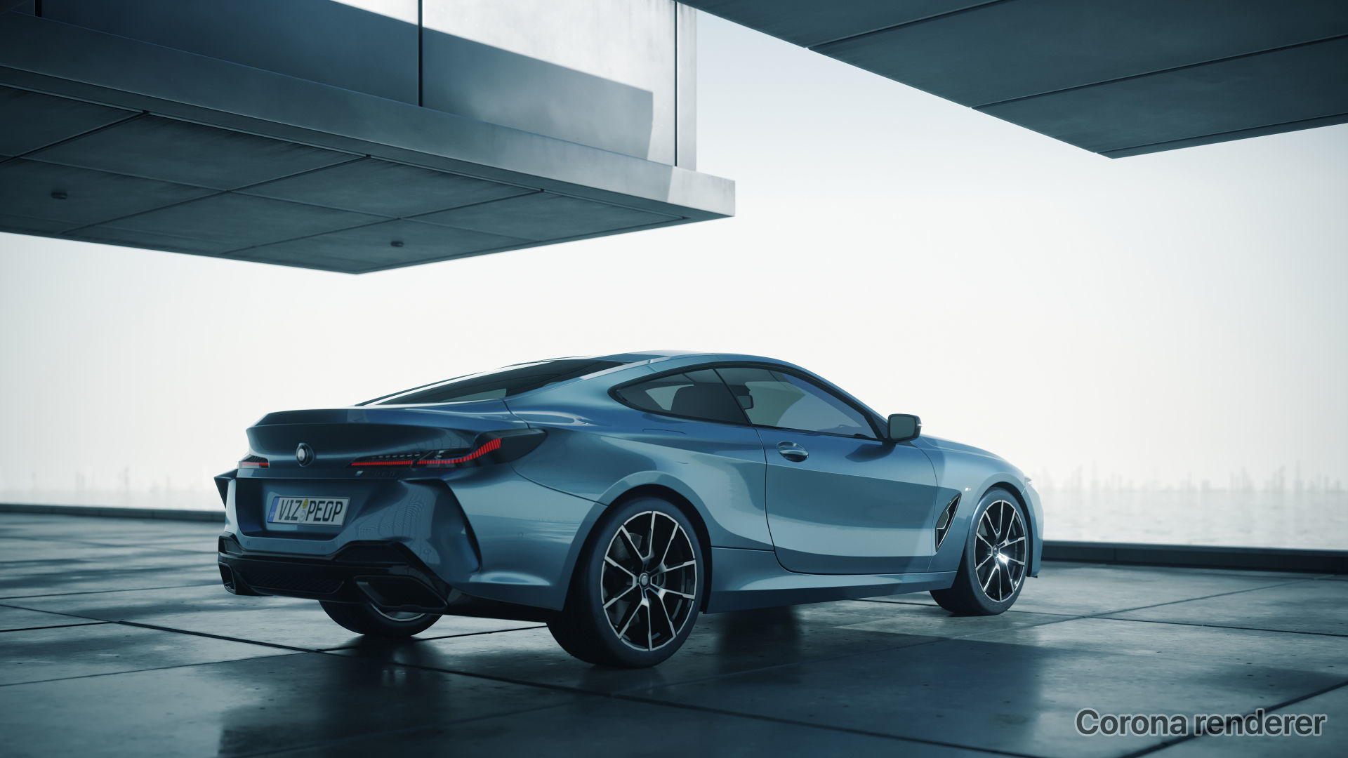 Moody car exhibition scene SWR 3D model_1