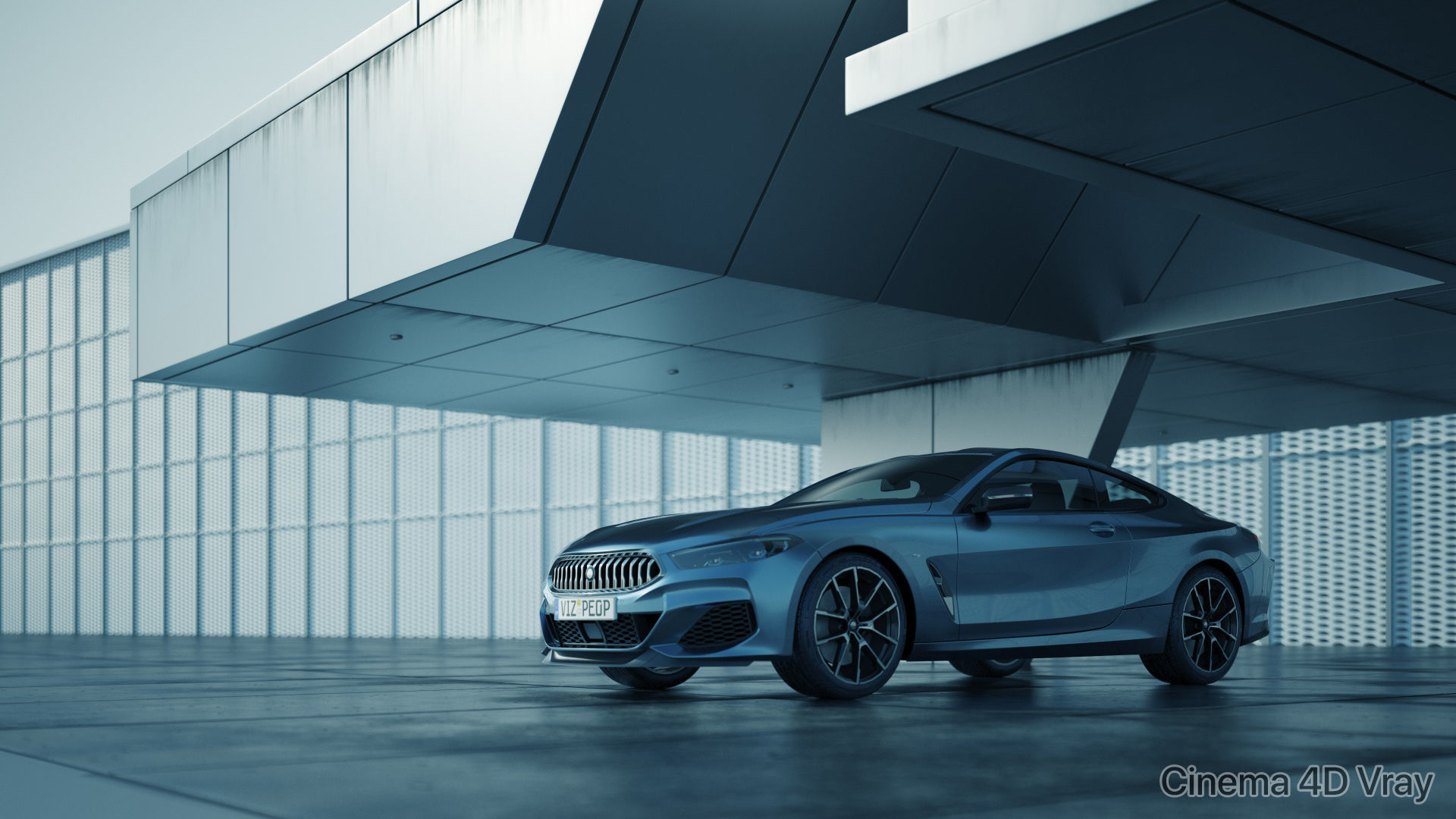 Moody car exhibition scene SWR 3D model_14