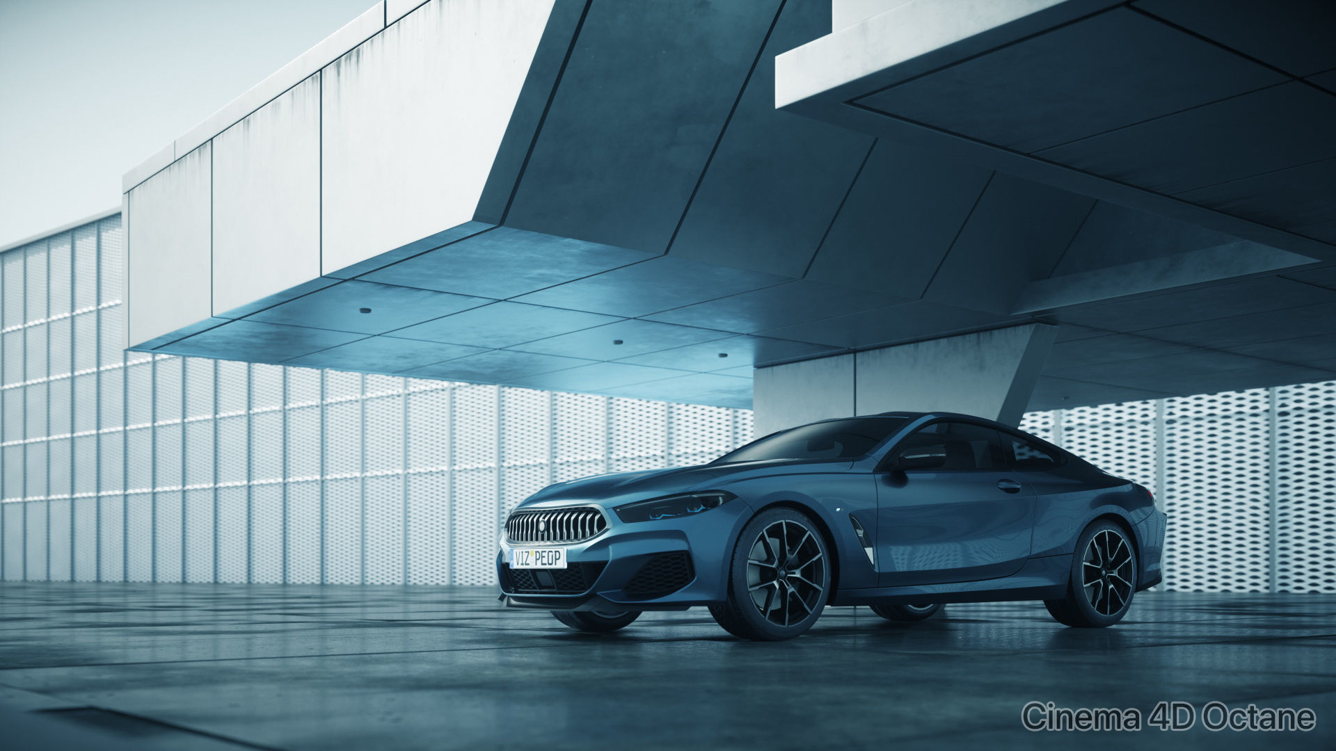 Moody car exhibition scene SWR 3D model_11