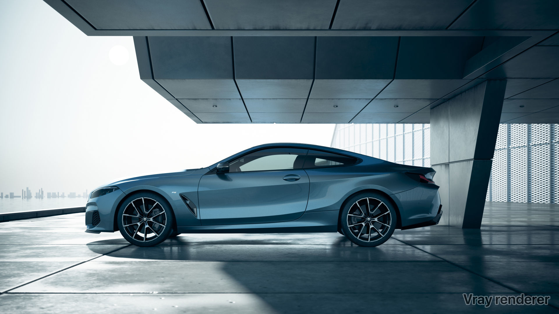 Moody car exhibition scene SWR 3D model_3