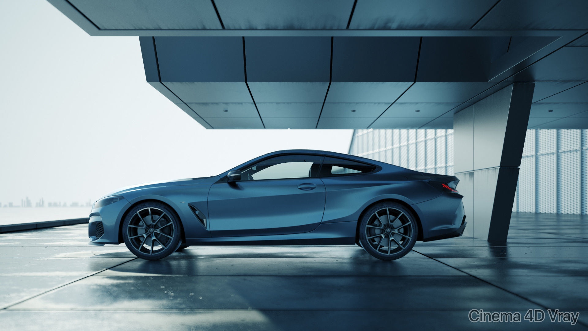 Moody car exhibition scene SWR 3D model_12