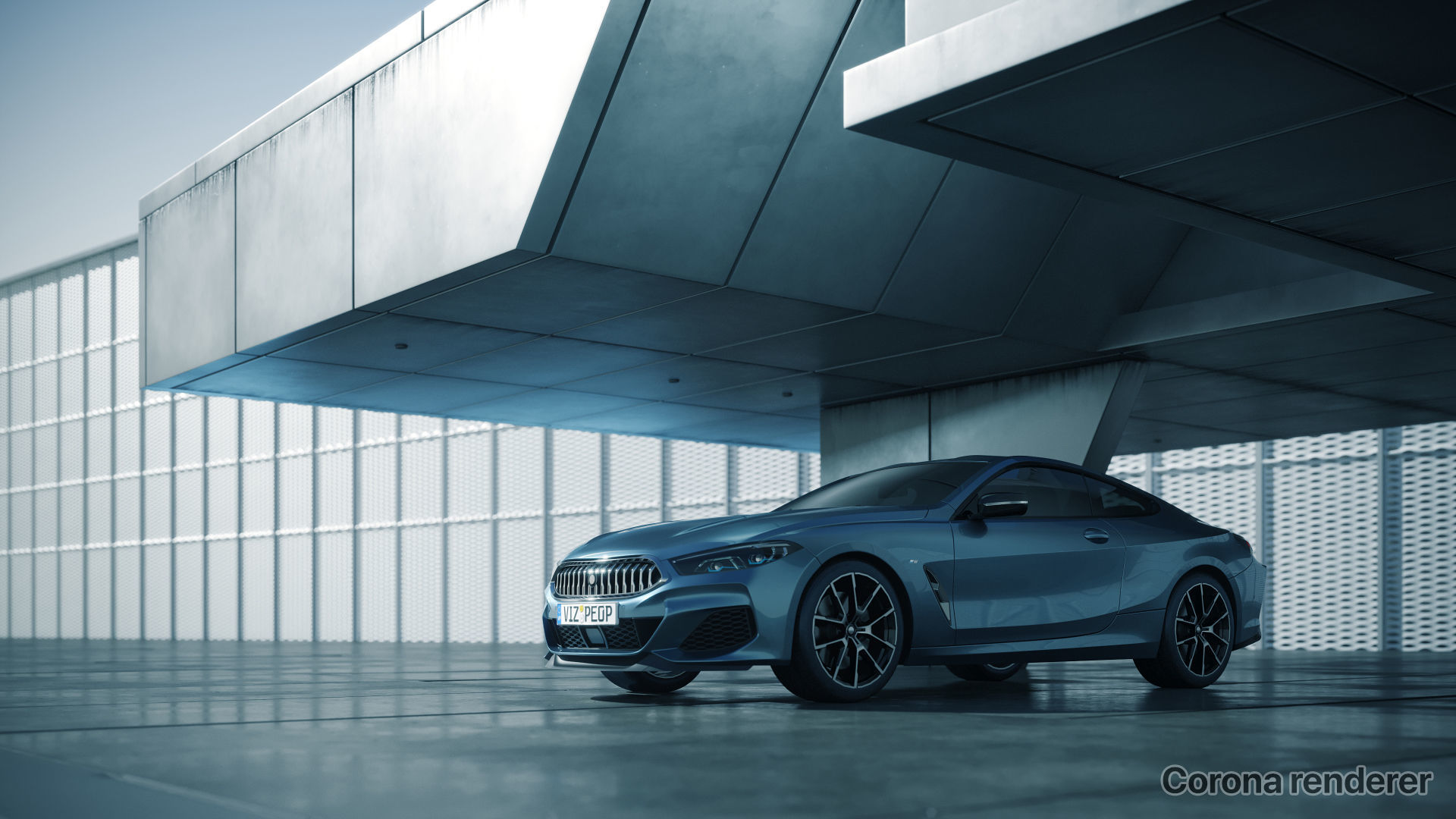 Moody car exhibition scene SWR 3D model_2