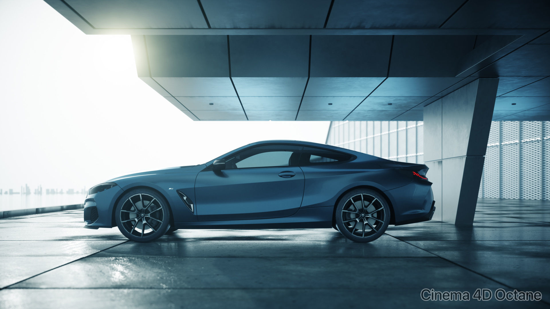 Moody car exhibition scene SWR 3D model_9