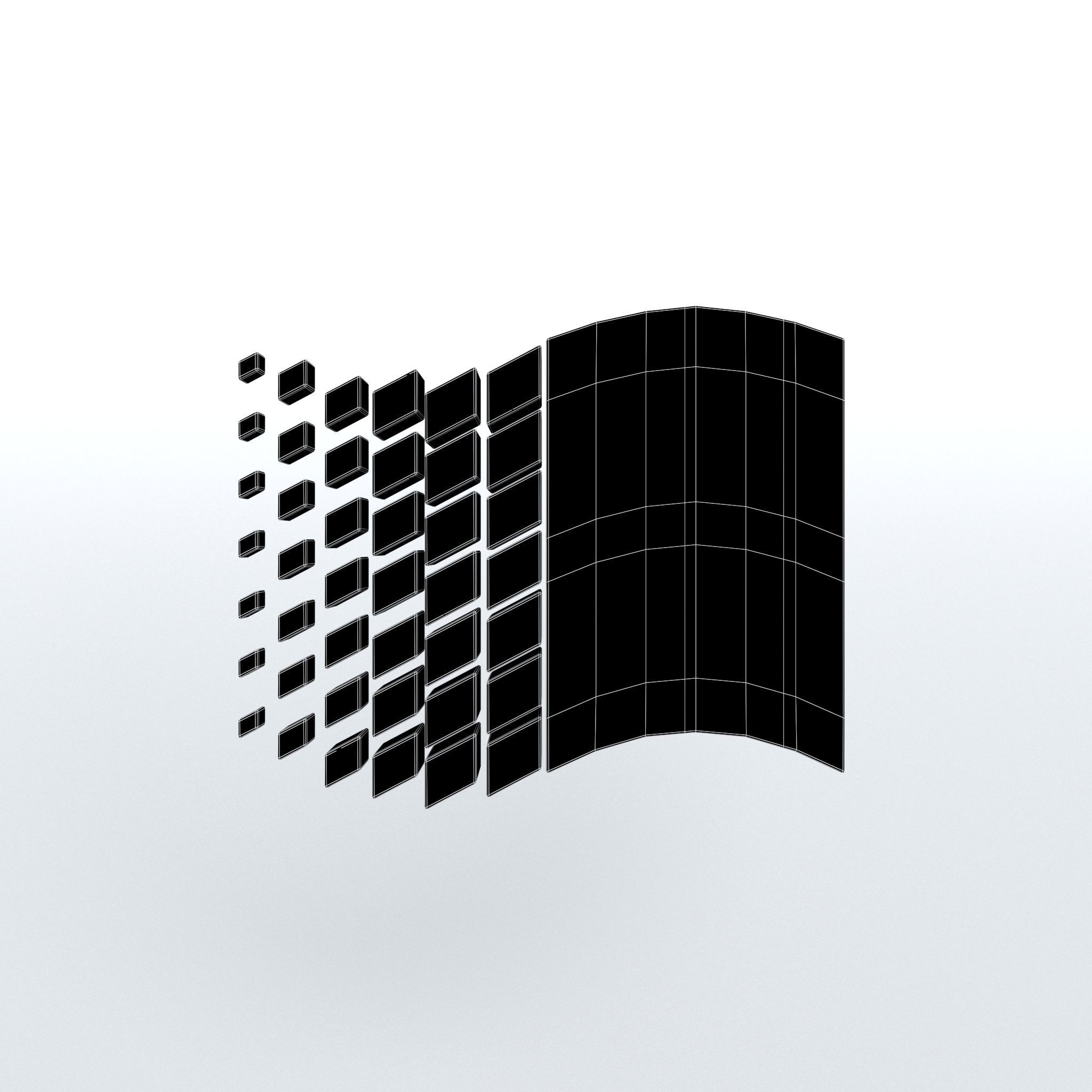 Windows 95 Logo v1 004 Free low-poly 3D model_4