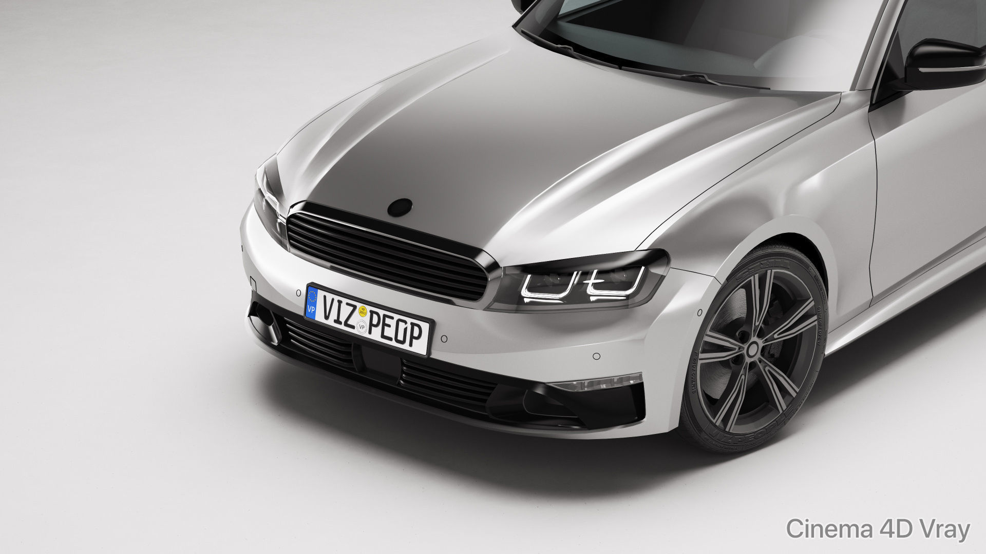 White car rendering studio SWR 3D model_14