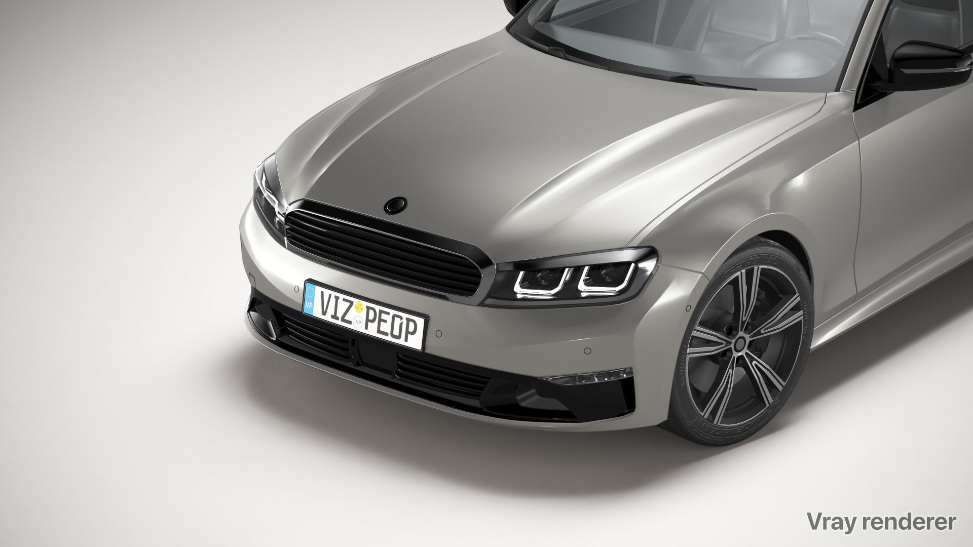 White car rendering studio SWR 3D model_5