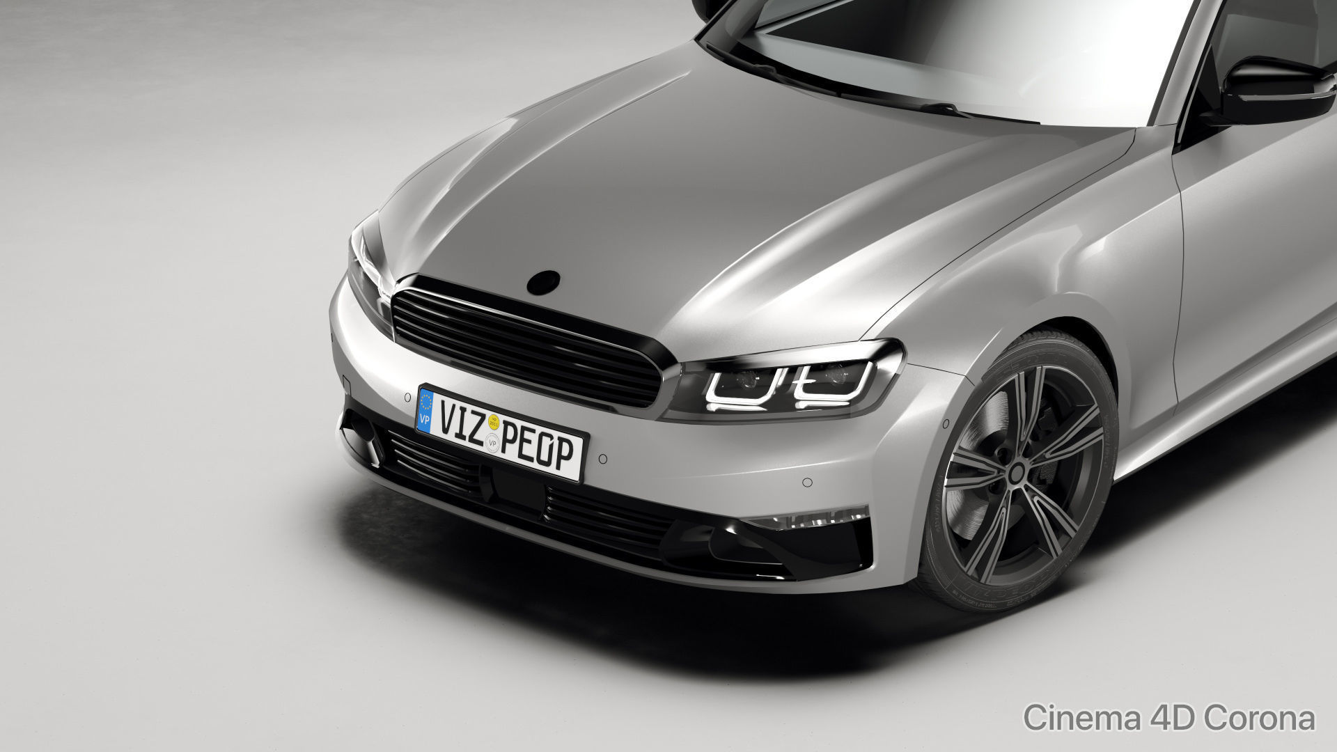 White car rendering studio SWR 3D model_8