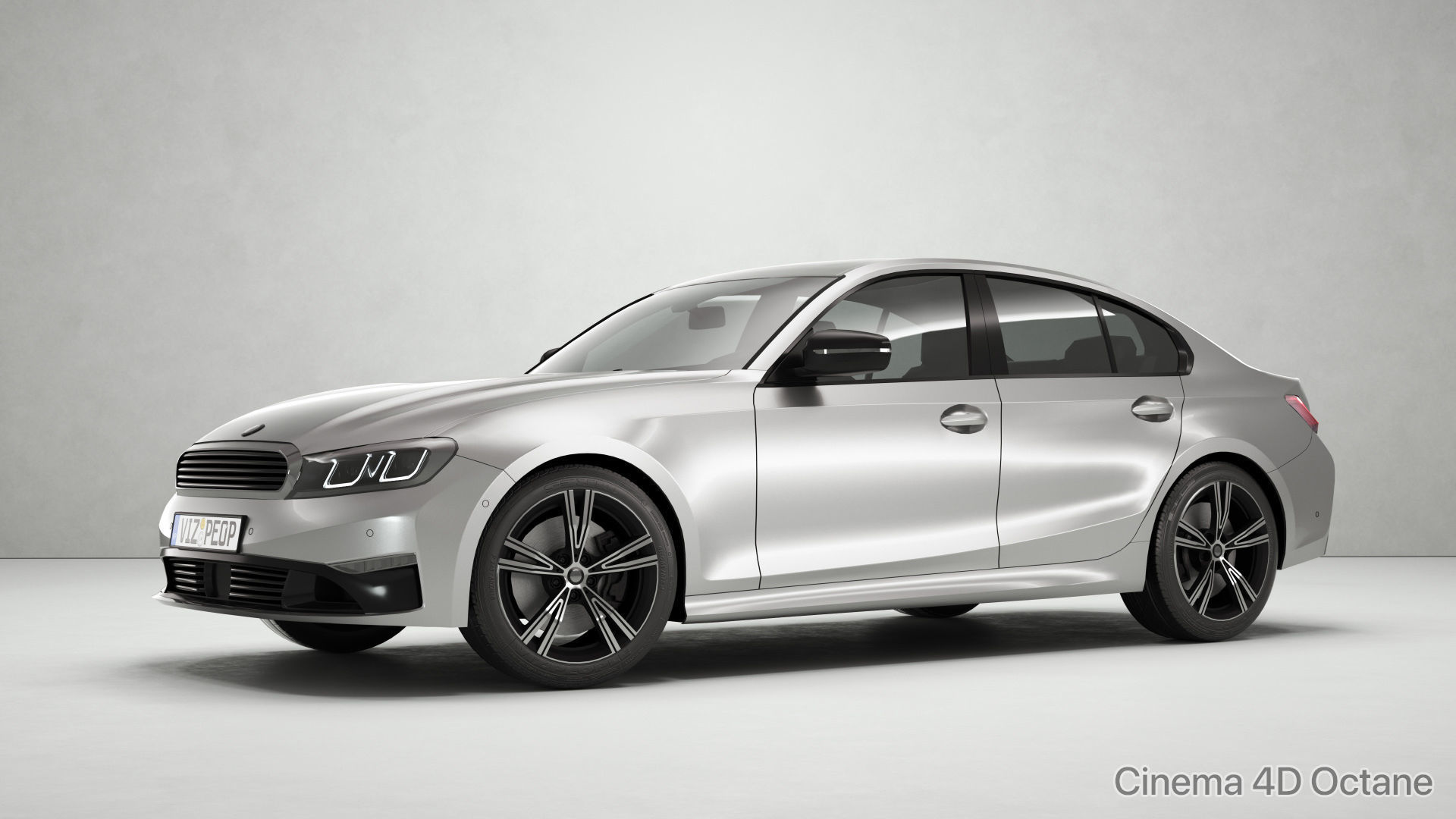 White car rendering studio SWR 3D model_9