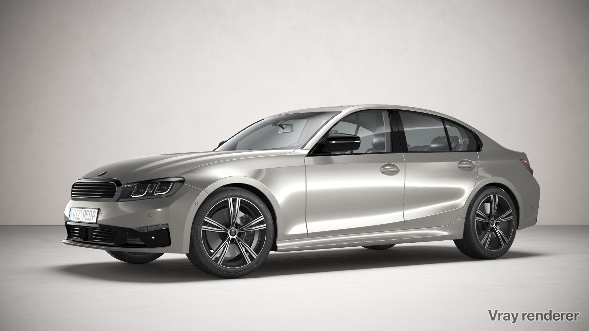 White car rendering studio SWR 3D model_3