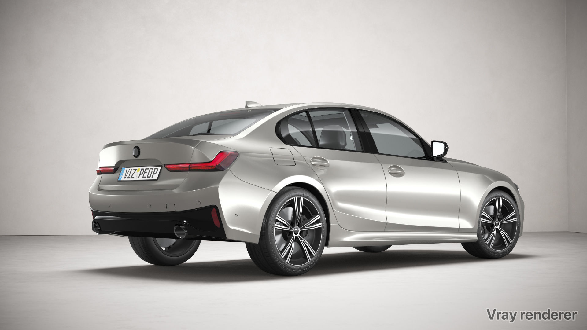 White car rendering studio SWR 3D model_4