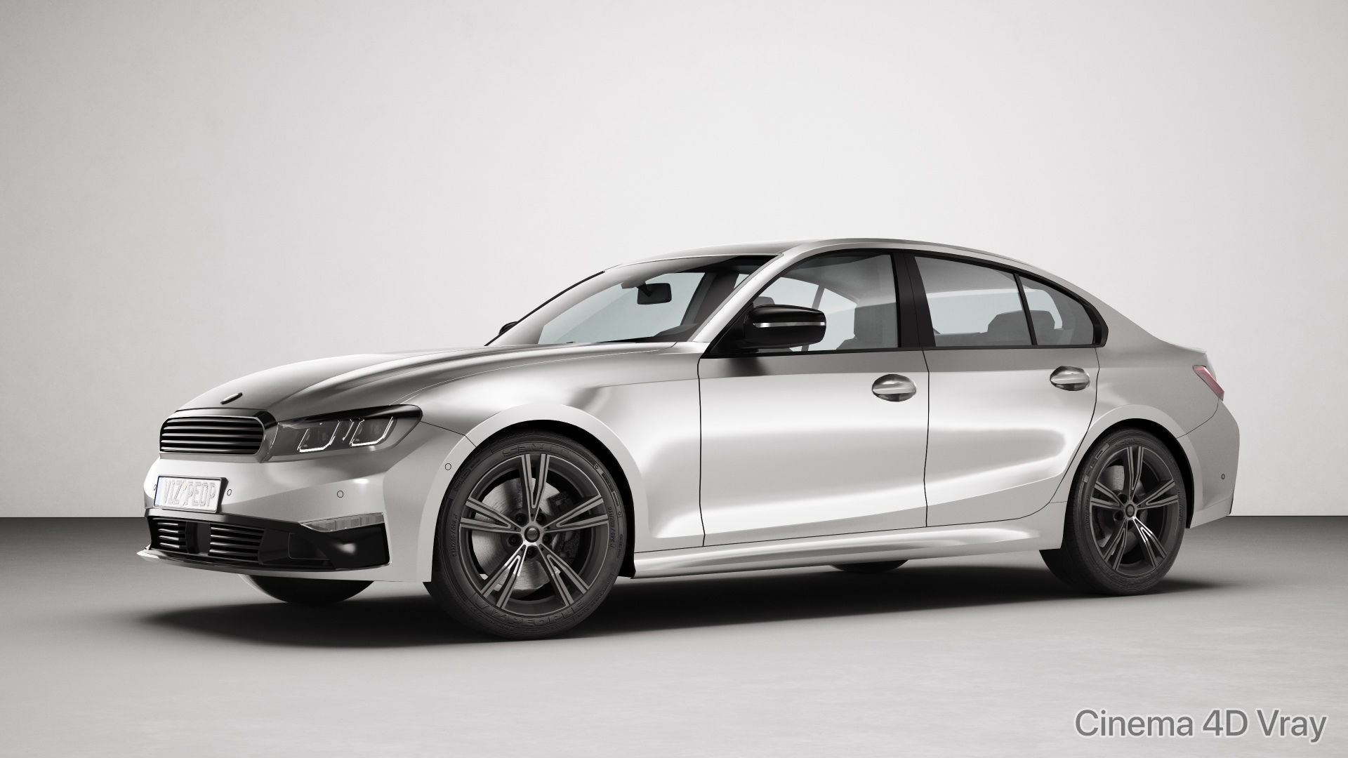 White car rendering studio SWR 3D model_12