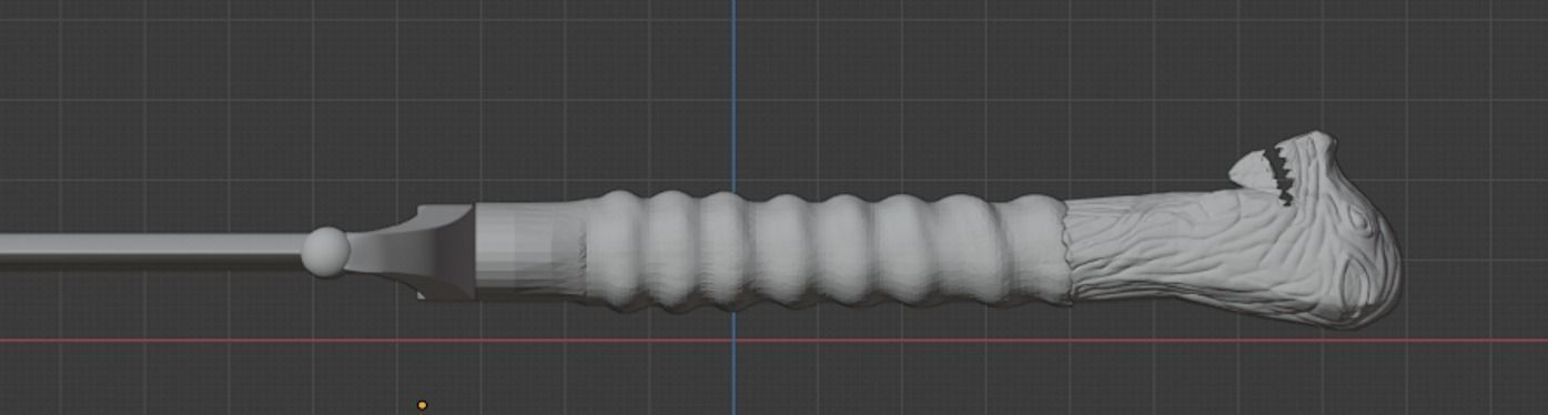 Longclaw sword in hands of person 3D print model_3