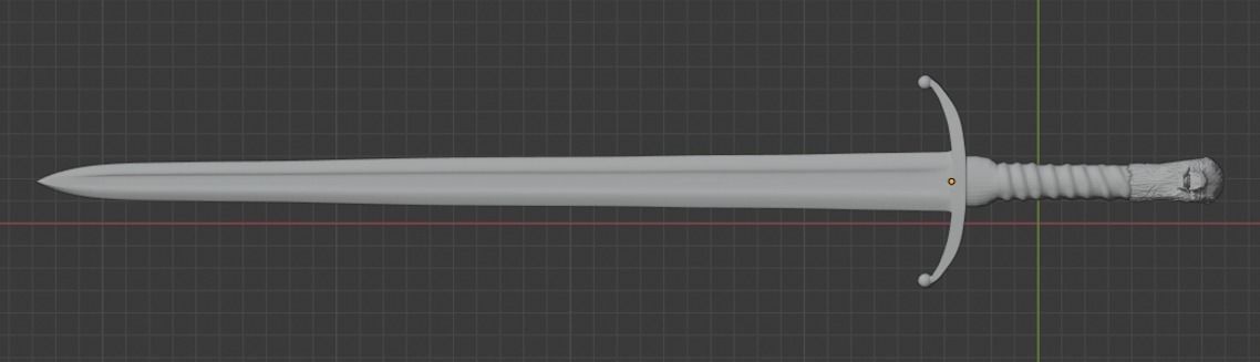 Longclaw sword in hands of person 3D print model_5
