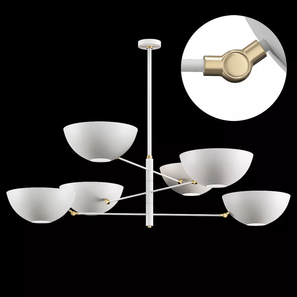 Untitled chandelier with four bowls 3D model_0