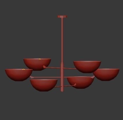 Untitled chandelier with four bowls 3D model_5