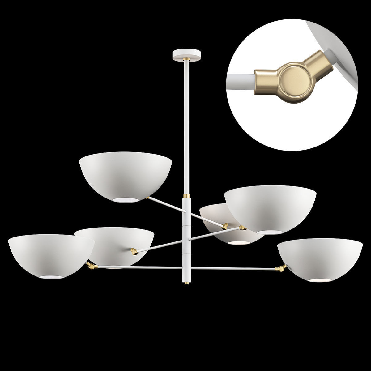 Untitled chandelier with four bowls 3D model_4