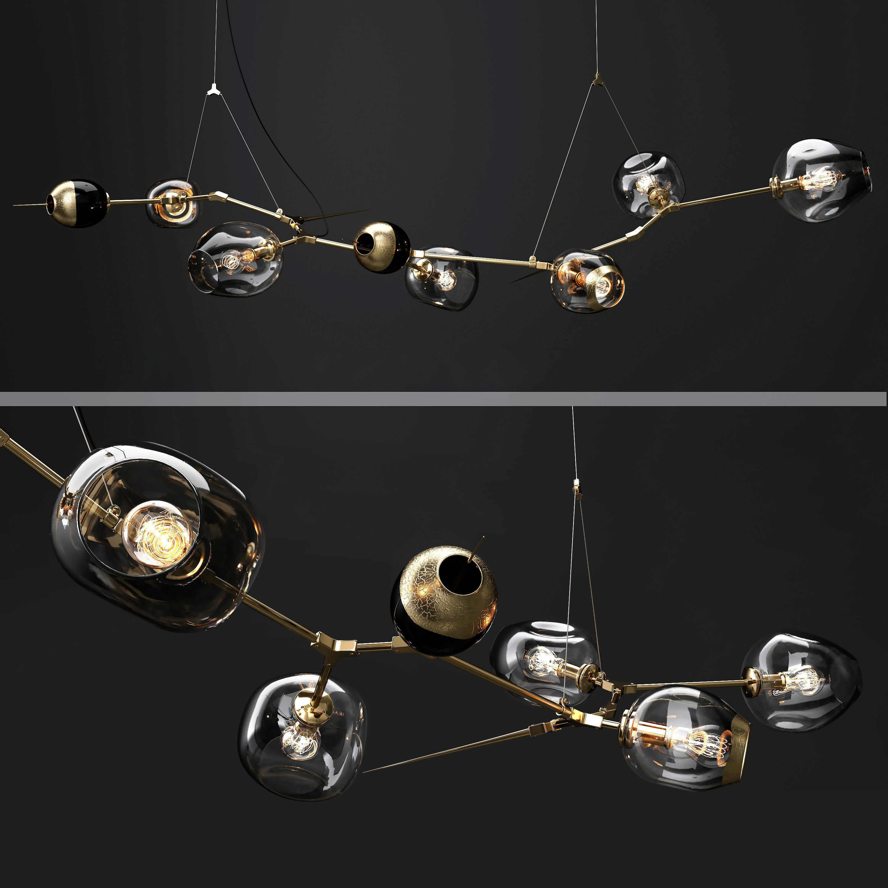 Branching bubble and Branching burst 3D model_1