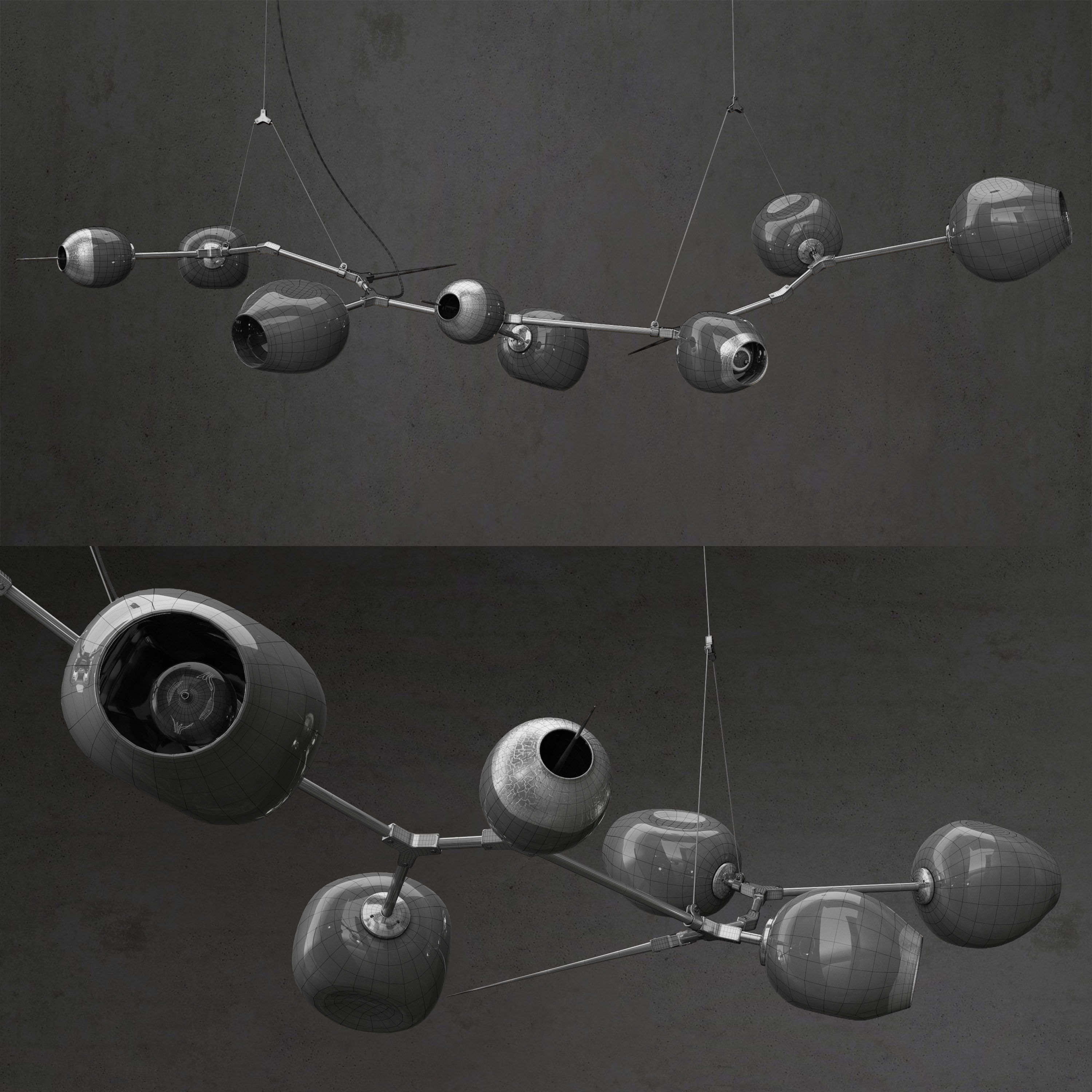 Branching bubble and Branching burst 3D model_2