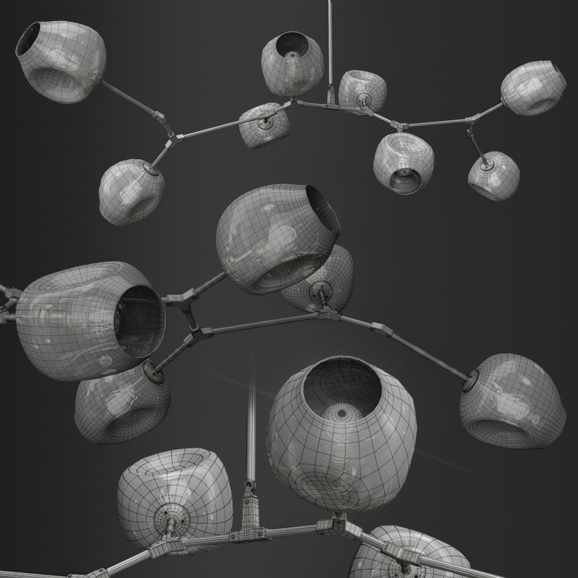 Branching bubble and Branching burst 3D model_4