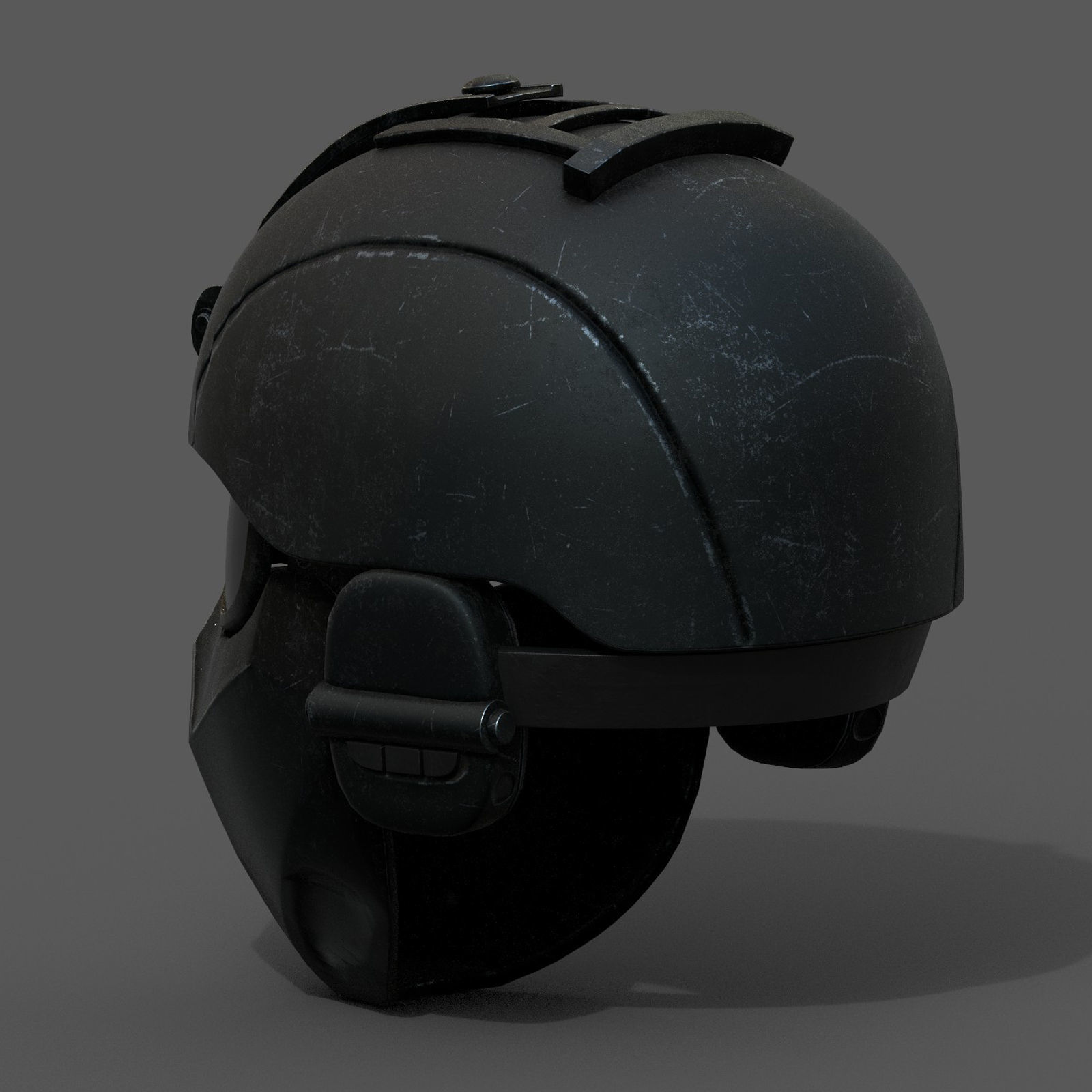 Helmet military combat space scifi cyborg cyberpunk Low-poly 3D model_5