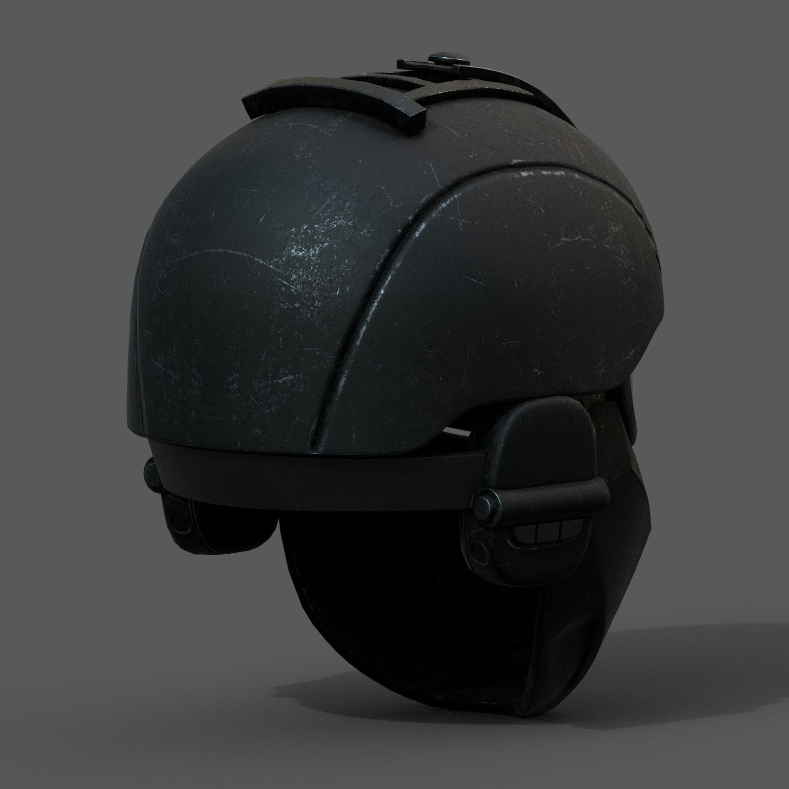 Helmet military combat space scifi cyborg cyberpunk Low-poly 3D model_4