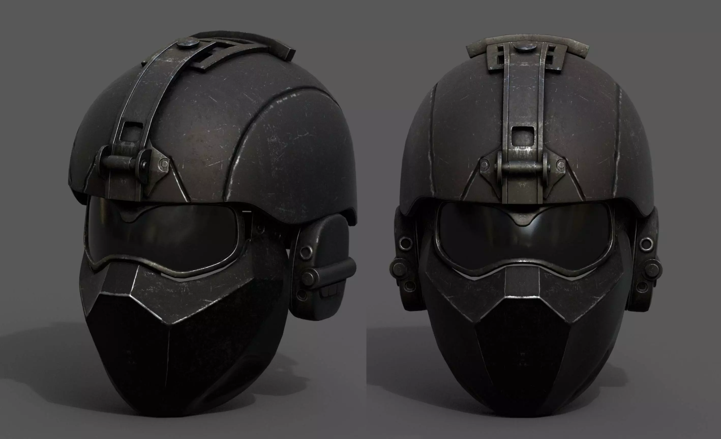 Helmet military combat space scifi cyborg cyberpunk Low-poly 3D model_0
