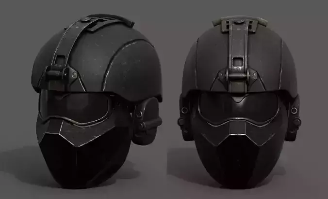 Helmet military combat space scifi cyborg cyberpunk Low-poly 3D model Helmet military combat space scifi cyborg cyberpunk Low-poly 3D model