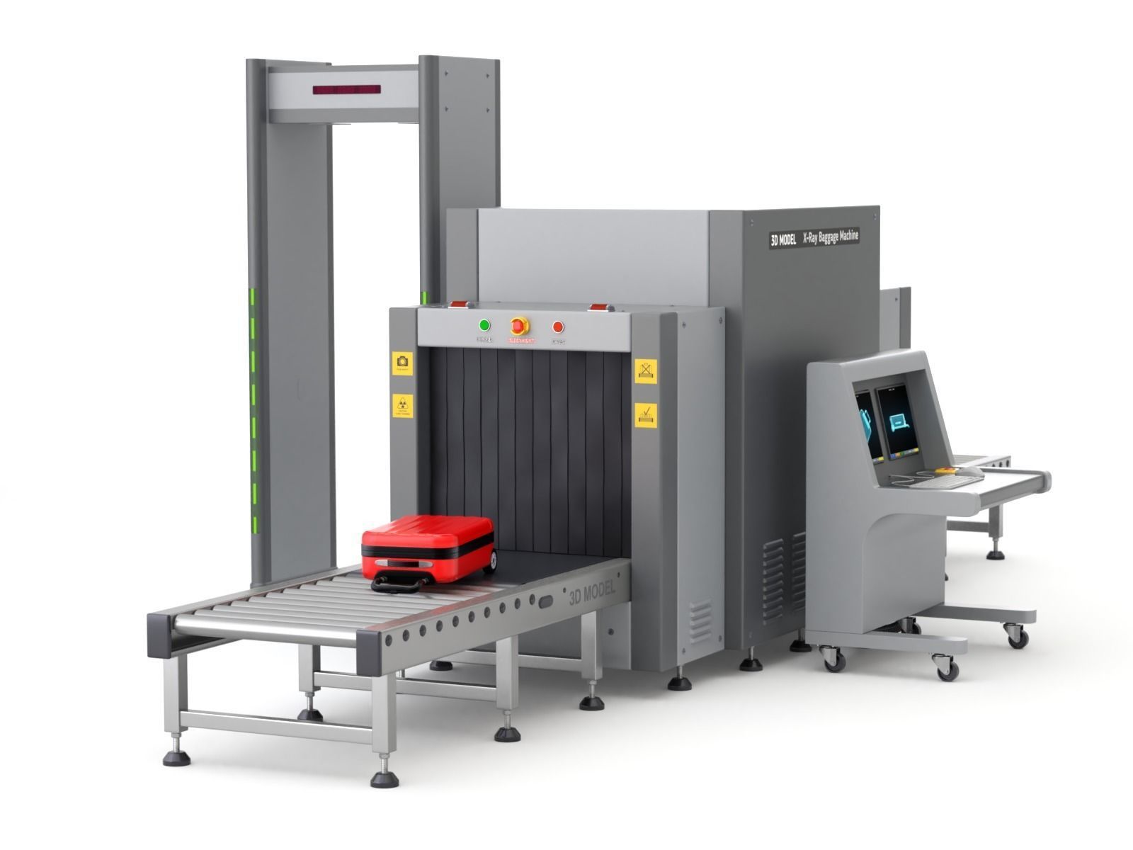 Airport Security Checkpoint 3D model_8