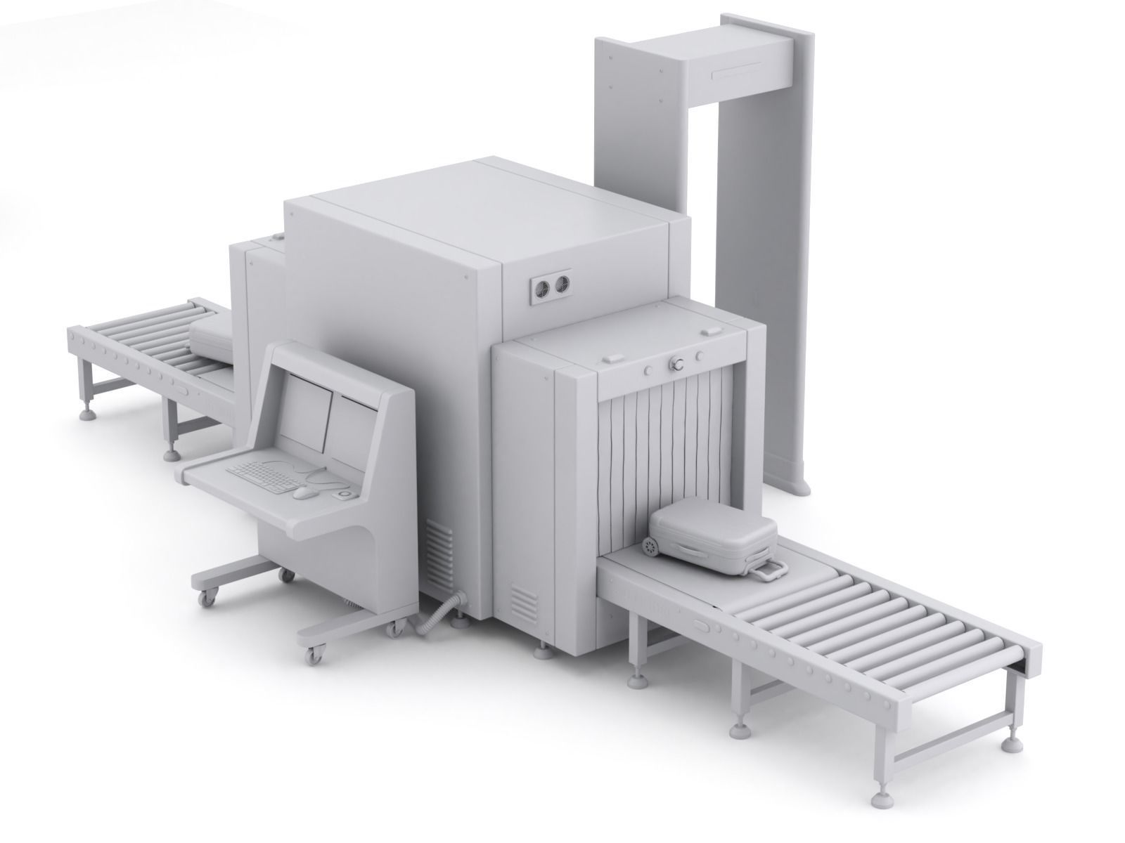 Airport Security Checkpoint 3D model_15