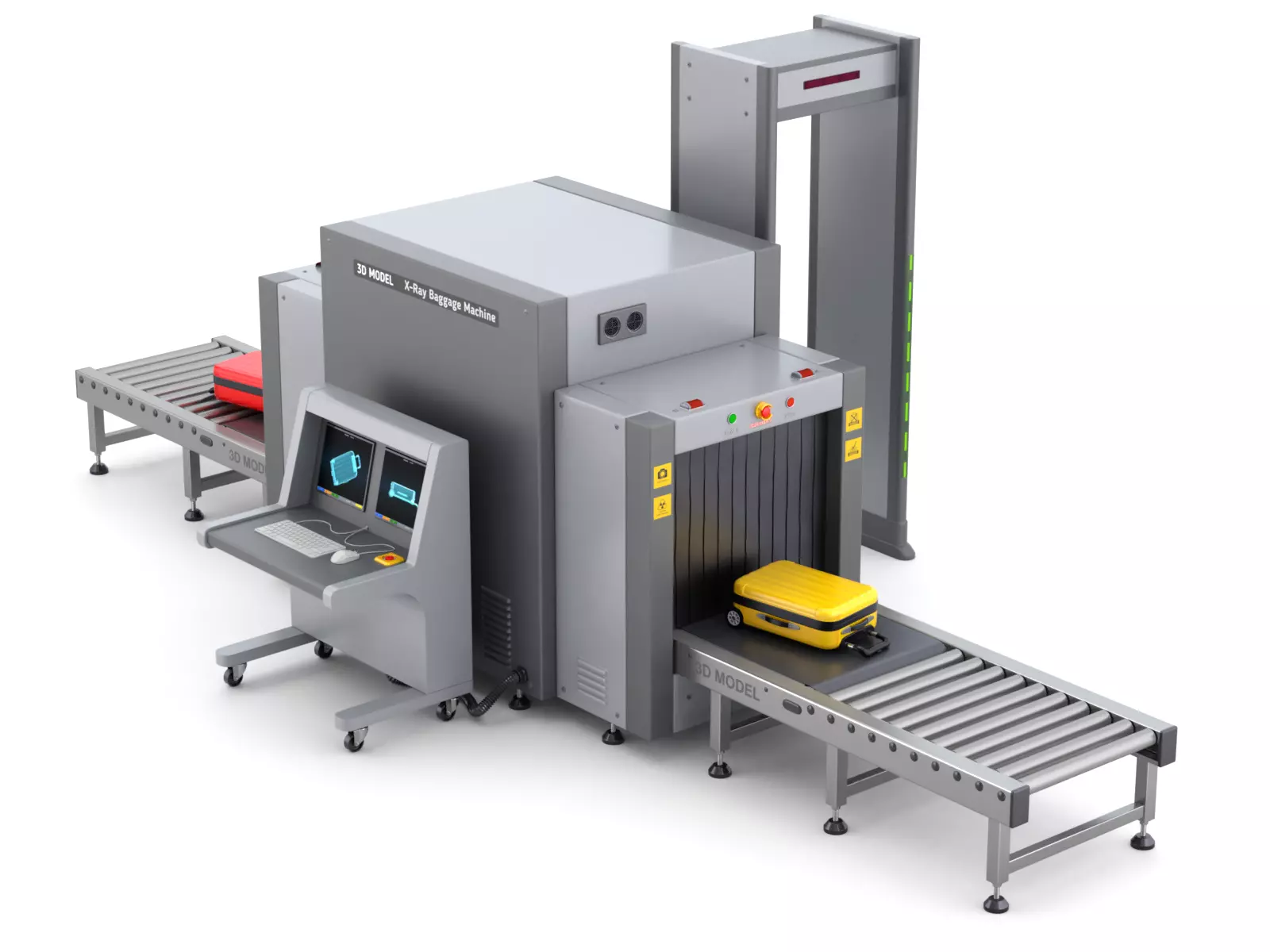 Airport Security Checkpoint 3D model_0