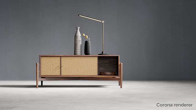 Moody furniture studio scene SWR 3D model