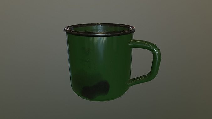 Enameled Iron Mug Low-poly 3D model