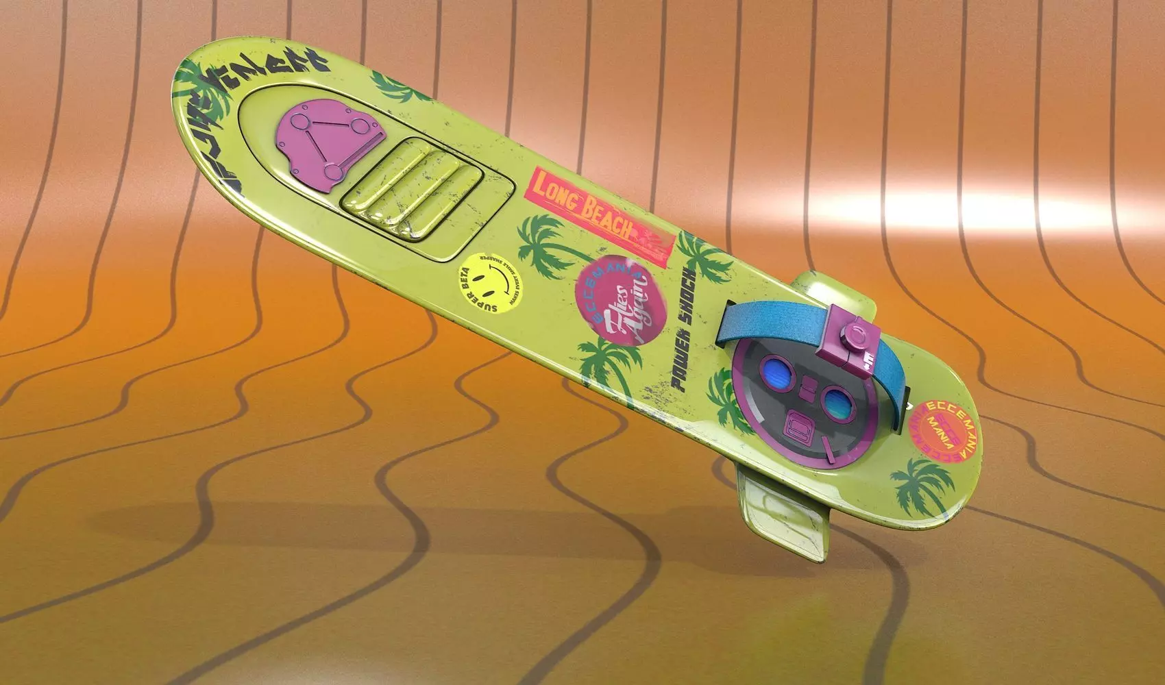 Hoverboard II Neon  Power Shock 3D model_0