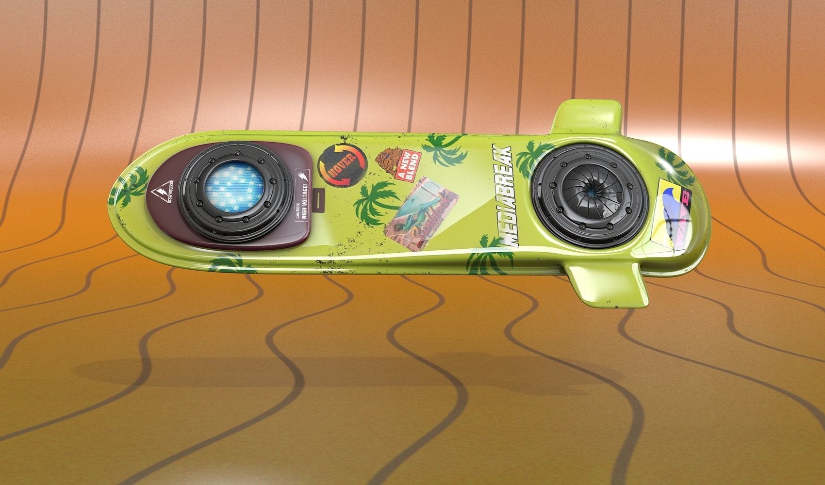 Hoverboard II Neon  Power Shock 3D model_5