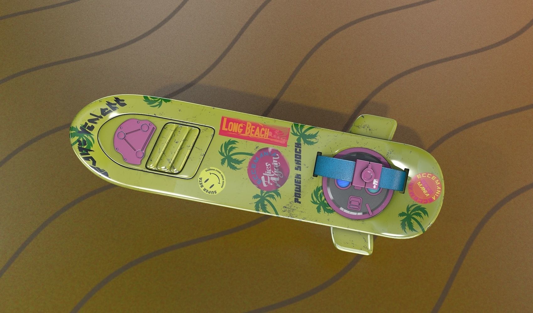 Hoverboard II Neon  Power Shock 3D model_2