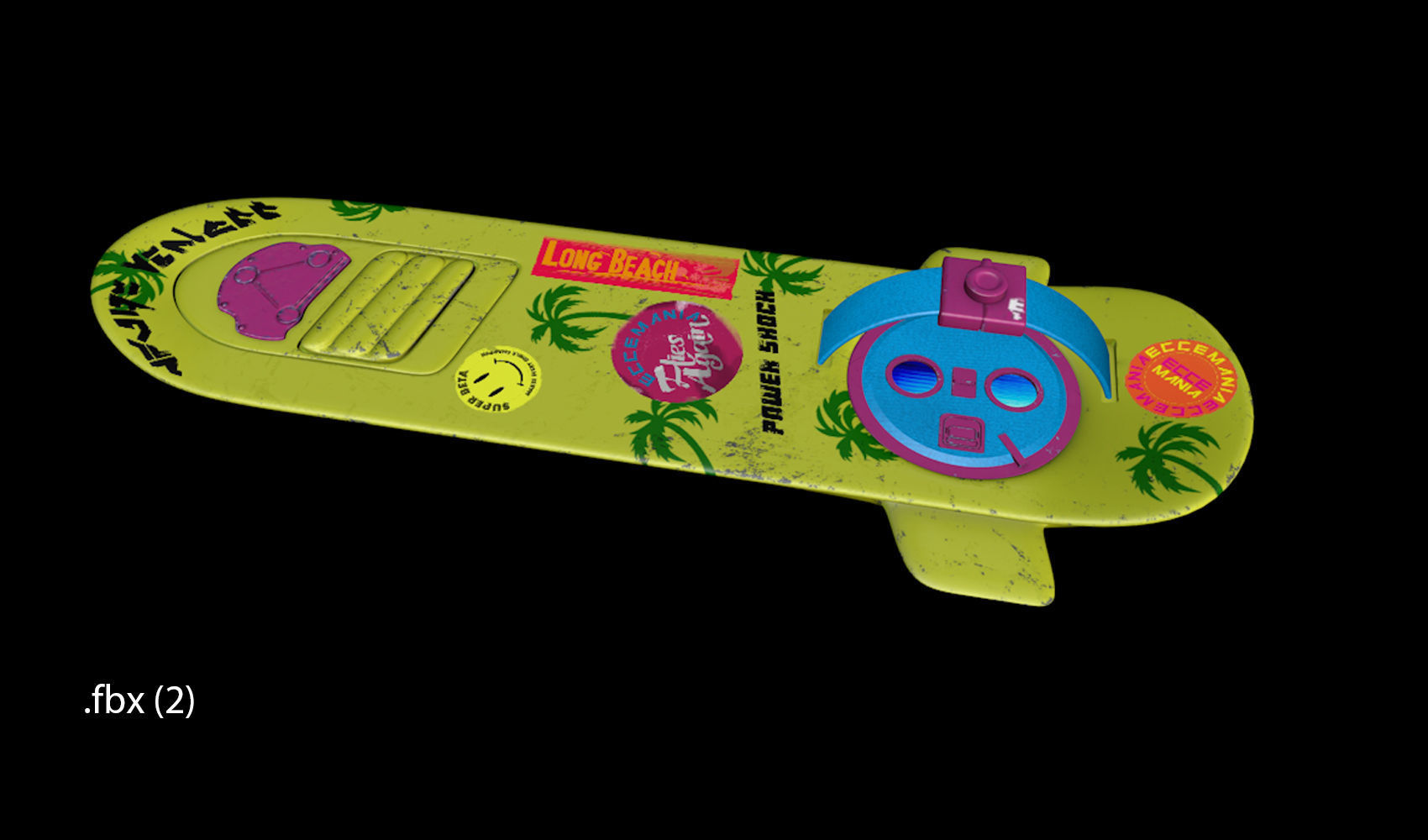 Hoverboard II Neon  Power Shock 3D model_9