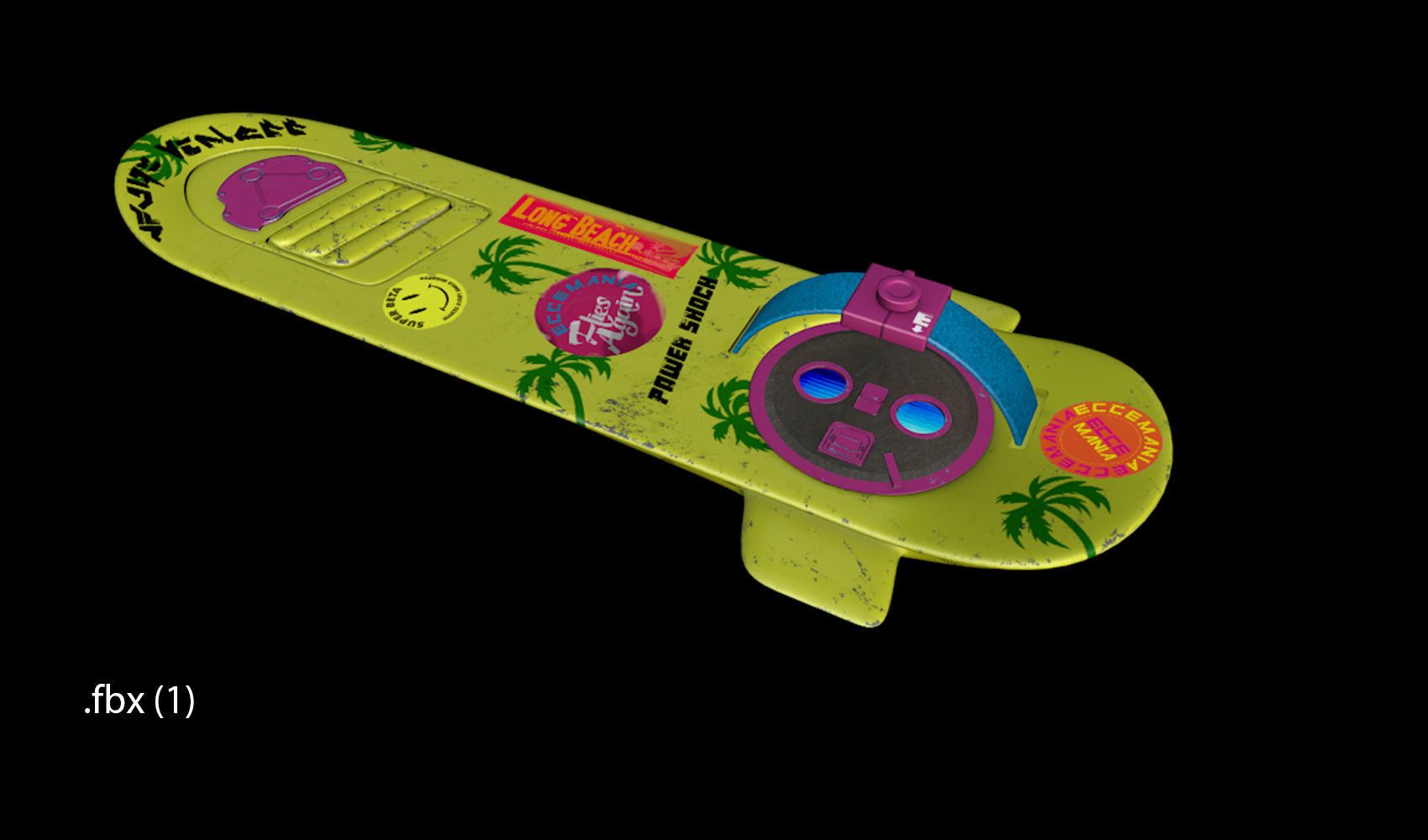 Hoverboard II Neon  Power Shock 3D model_8