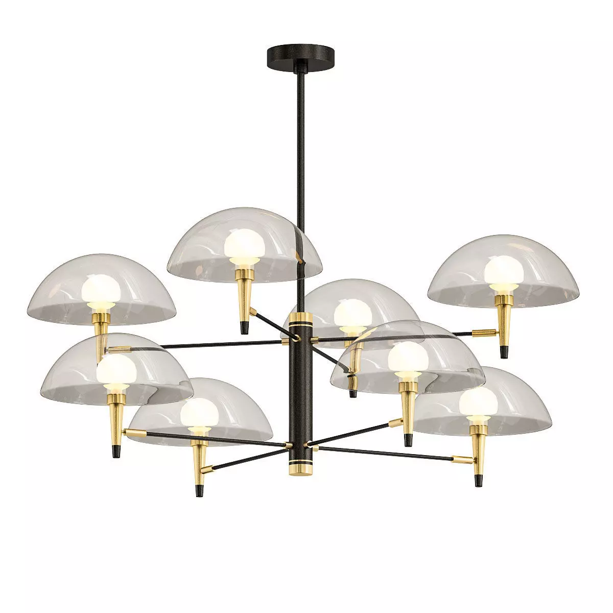 Untitled modern chandelier with clear glass shades 3D model_0