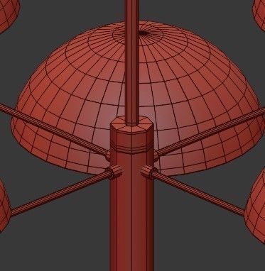 Untitled modern chandelier with clear glass shades 3D model_1