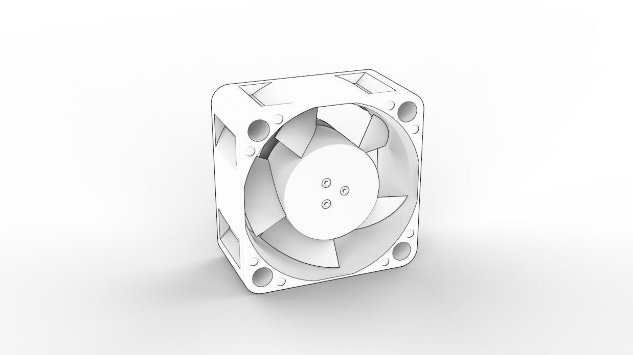 Sunon 40mm PC Fan MB40200V1 000U A99 3D model_8