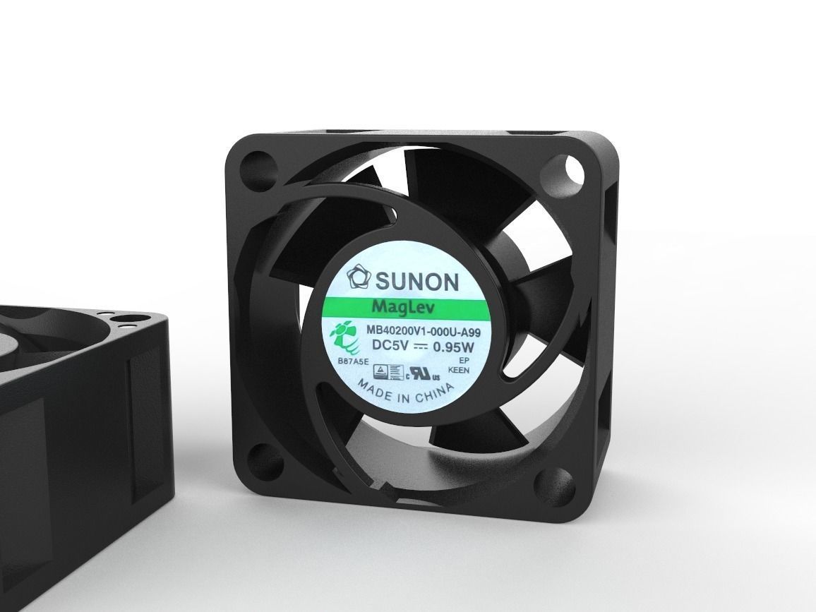 Sunon 40mm PC Fan MB40200V1 000U A99 3D model_4
