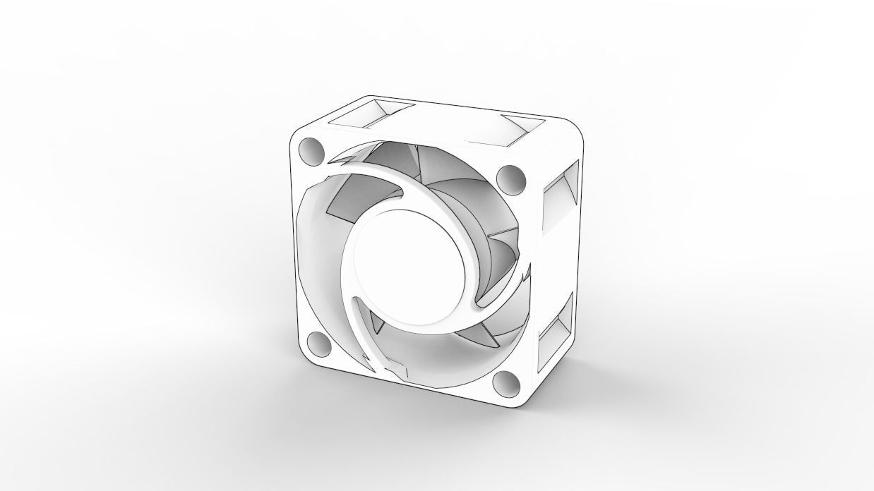 Sunon 40mm PC Fan MB40200V1 000U A99 3D model_7