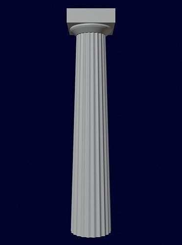 Ancient Column Internally Rounded  Low-poly 3D model