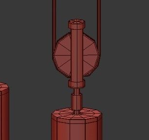 Untitled five light chandelier in brass with clear glass cyli... 3D model_1