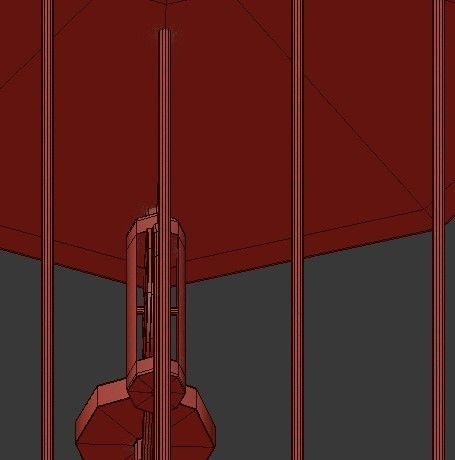 Untitled five light chandelier in brass with clear glass cyli... 3D model_2